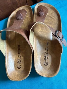 RK Collection T-Strap Thong Sandals - Size 10 (EU 41)